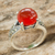 Carnelian single stone ring, 'Marigold' - Carnelian and Marcasite on Thai Style Sterling Silver Ring (image 2b) thumbail