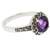 Amethyst single stone ring, 'Contemporary Belle' - Amethyst and Marcasite Sterling Silver Ring Artisan Jewelry (image 2c) thumbail
