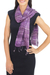 Raw silk scarf, 'Horizons in Purple' - Women's Striped Raw Silk Scarf in Mixed Purple Shades thumbail