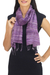 Raw silk scarf, 'Horizons in Purple' - Women's Striped Raw Silk Scarf in Mixed Purple Shades (image 2b) thumbail