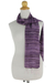 Raw silk scarf, 'Horizons in Purple' - Women's Striped Raw Silk Scarf in Mixed Purple Shades