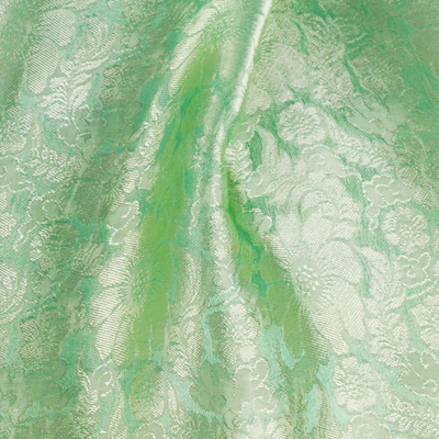 Pañuelo de mezcla de seda y rayón - Chal verde primavera de jacquard floral de mezcla de seda y rayón