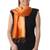Rayon and silk blend scarf, 'Shimmering Daisy' - Shimmering Rayon and Silk Blend Scarf in 2-tone Orange thumbail