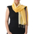 Rayon and silk blend scarf, 'Shimmering Daffodil' - Light and Dark Yellow Scarf in Rayon and Silk Blend thumbail