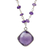 Amethyst pendant necklace, 'Lavender Breeze' - Handcrafted Faceted Amethyst and Sterling Silver Necklace (image 2b) thumbail