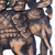Wandpaneel aus Teakholz - Elefanten auf Teakholz-Wandpaneel aus Thailand