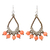 Beaded earrings, 'Orange Harmony' - Artisan Crafted Brown Orange Beaded Earrings