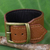 Leather wristband bracelet, 'Courage in Chocolate Brown' - Thai Handcrafted Chunky Brown Leather Wristband
