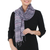 Silk scarf, 'Purple Iridescence' - Hand Spun Silk Scarf Woven in Purple Blue and Grey thumbail
