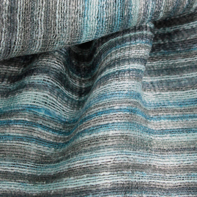 Pañuelo de seda - Bufanda de seda hilada a mano tejida en verde azulado y verde