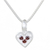 Garnet pendant necklace, 'Heart's Treasure' - Heart Shaped Pendant Necklace with Three Garnets (image 2c) thumbail