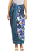 Rayon batik sarong, 'Spring Cattleya' - Artisan Crafted Rayon Sarong from Thailand with Floral Motif