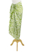 Silk batik sarong, 'Lime Spiral' - Handcrafted Thai Silk Batik Sarong in Green and White (image 2c) thumbail
