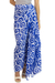 Silk batik sarong, 'Blueberry Spiral' - Artisan Crafted Thai Silk Batik Sarong in Blue thumbail