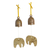 Ceramic ornaments, 'Elephant Greetings' (pair) - Ceramic Elephant Ornament Pair with Bells from Thailand