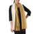 Rayon and silk blend scarf, 'Golden Brown Shimmer' - Golden Ombré Rayon and Silk Blend Scarf for Women thumbail