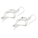 Sterling silver dangle earrings, 'Linking Leaves' - Thai Artisan Crafted Sterling Silver Dangle Earrings