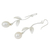 Cultured pearl dangle earrings, 'White Jasmine Bud' - White Cultured Pearl Floral Dangle Earrings in Silver 925