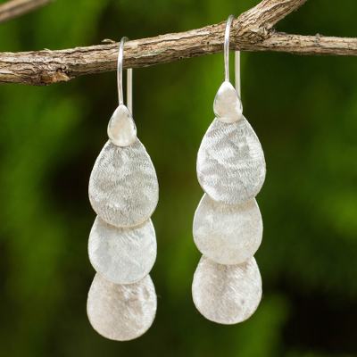 Sterling silver chandelier earrings, 'Magnolia Petals' - Sterling Silver Chandelier Earrings Crafted in Thailand