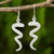 Sterling silver dangle earrings, 'Satin Serpent' - Abstract Sterling Silver Dangle Earrings