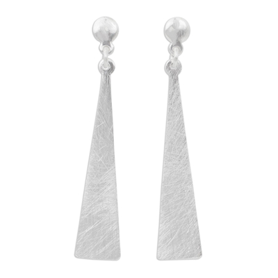 Sterling silver dangle earrings, 'Modern Touch' - Silver Dangle Earrings from Thailand