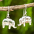 Pendientes colgantes de plata de ley - Pendientes de elefante de alto brillo hechos a mano en plata de ley