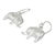 Pendientes colgantes de plata de ley - Pendientes de elefante de alto brillo hechos a mano en plata de ley