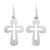 Sterling silver dangle earrings, 'Shining Crosses' - Sterling Silver Cross Earrings from Thailand (image 2a) thumbail