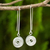 Sterling silver dangle earrings, 'Simply Spiral' - Artisan Crafted Sterling Silver Hook Earrings with Spiral