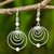 Sterling silver dangle earrings, 'Point A' - Modern Sterling Silver Dangle Earrings with Spiral Motif thumbail