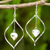 Sterling silver dangle earrings, 'Heart Pendulum' - Heart Themed Sterling Silver 925 Dangle Earrings thumbail