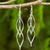 Sterling silver dangle earrings, 'Ribbon Helix' - Contemporary Design Dangle Earrings in Sterling Silver thumbail