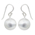 Sterling silver dangle earrings, 'Satin Ball' - Brushed Satin Spherical Dangle Earrings in Sterling Silver thumbail