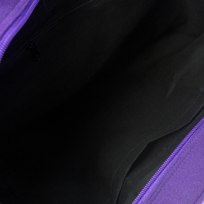 Cotton appliqué handbag, 'Purple Chic Lisu' - Multicolor Lisu Hill Tribe Applique on Purple Cotton Handbag