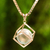 Rose gold plated quartz pendant necklace, 'Translucent Raindrop' - Quartz and Rose Gold-Plated Thai Artisan-Crafted Necklace (image 2) thumbail