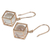 Rose gold plated quartz dangle earrings, 'Frozen Rain' - Artisan Crafted Quartz and Rose Gold Plated Dangle Earrings (image 2b) thumbail