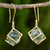 Gold plated quartz dangle earrings, 'Frozen Raindrops' - Hand Crafted Quartz and Gold Plated Dangle Earrings