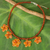 Carnelian beaded necklace, 'Golden Daisy Chain' - Hand Crafted Carnelian and Glass Bead Necklace from Thailand (image 2) thumbail
