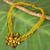 Tiger's eye beaded pendant necklace, 'Twigs and Flowers' - Multi Strand Necklace with Tiger's Eye Flower Pendant (image 2) thumbail
