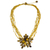 Tiger's eye beaded pendant necklace, 'Twigs and Flowers' - Multi Strand Necklace with Tiger's Eye Flower Pendant thumbail