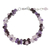 Multi-gemstone beaded bracelet, 'Plum Blossoms' - Artisan Crafted Gemstone Beaded Floral Adjustable Bracelet thumbail