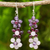 Multi-gemstone dangle earrings, 'Simply Floral' - Artisan Crafted Multi-gemstone Floral Dangle Earrings (image 2) thumbail
