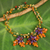 Carnelian and amethyst flower necklace, 'Lilac Geranium Trio' - Carnelian Beaded Necklace Hand Crafted with Amethyst Flowers (image 2) thumbail