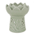 Ceramic oil warmer, 'Fragrant Lotus' - Handcrafted Thai Ceramic Oil Warmer Green Floral Tealight (image 2a) thumbail