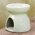 Ceramic oil warmer, 'Mother and Baby' - Thailand Elephants Handmade Green Ceramic Clay Oil Warmer