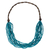Wood beaded necklace, 'Rising Summer' - Artisan Crafted Blue Wood Statement Necklace from Thailand thumbail