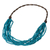 Wood beaded necklace, 'Rising Summer' - Artisan Crafted Blue Wood Statement Necklace from Thailand