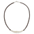 Cultured pearl and leather necklace, 'Chiang Mai Clouds' - White Cultured Pearl Hand Braided Leather Necklace thumbail