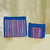 Cotton blend cosmetic bags, 'Lisu Cheer' (pair) - Lisu Tribe Style Cosmetic Bags in Red White and Blue (Pair) thumbail