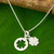 Sterling silver pendant necklace, 'Four Leaf Clover' - Thai Brushed Sterling Silver Lucky Clover Pendant Necklace (image 2) thumbail